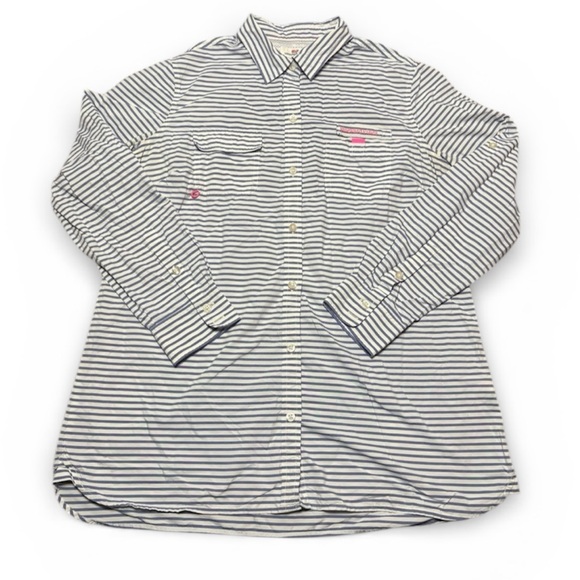 Vineyard Vines Tops - Vineyard Vines Women’s White and Blue Striped Shirt